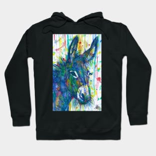 DONKEY watercolor and ink portrait Hoodie